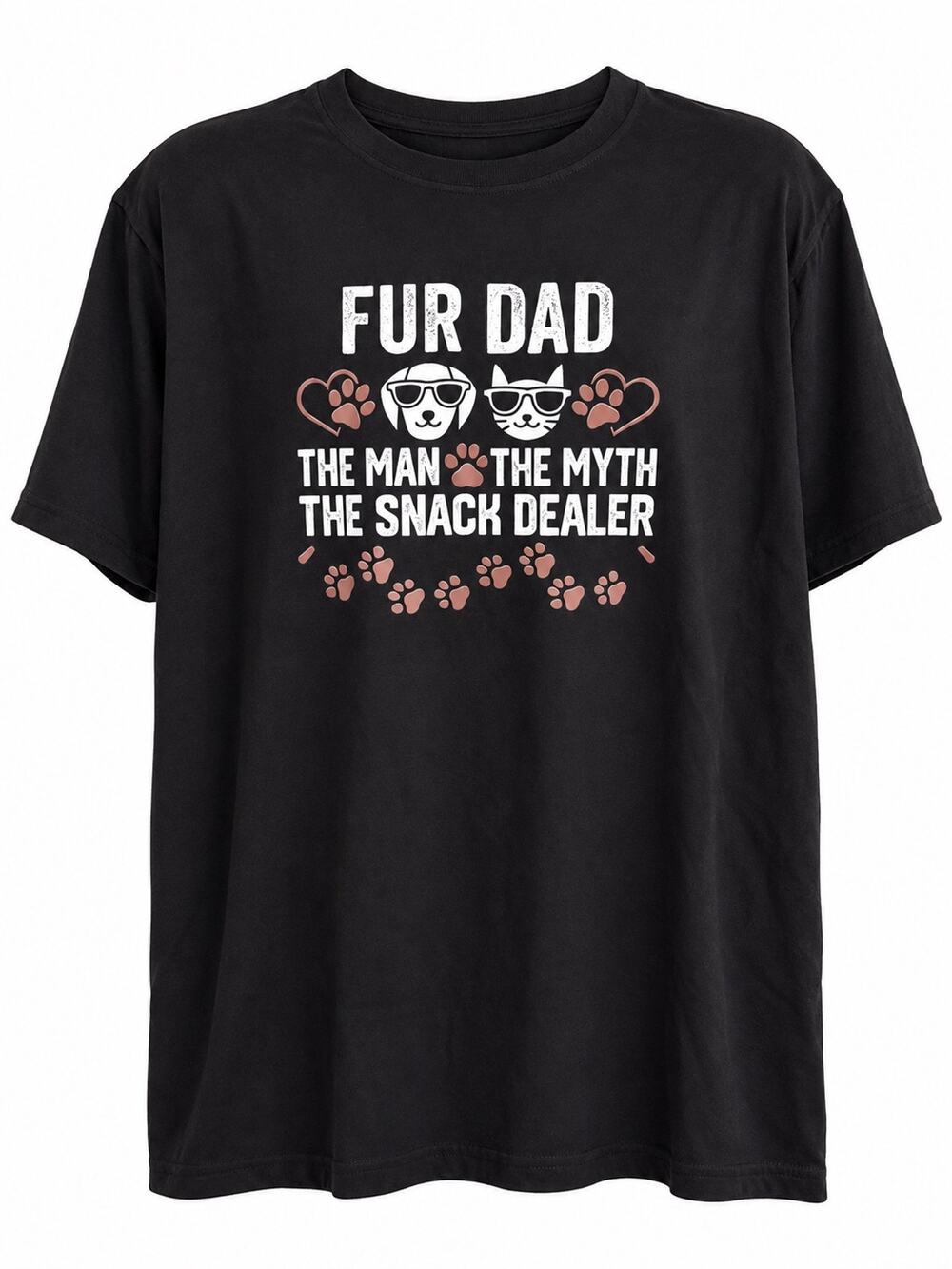 Mens Fur Dad Cat Dad T Shirt Short Sleeve Graphic Tee Cat Lover Casual